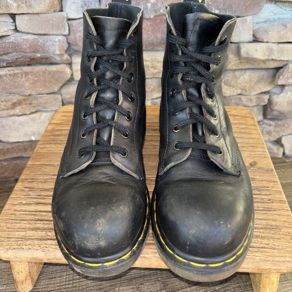 Dr Martens Boots Women Size 9 US Slip Resistant Steel Toe Work Black Ankle 7"